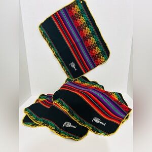Set of 6 Handmade Peruvian Table Placemats- 14.5x 11.5”- multicolor woven design
